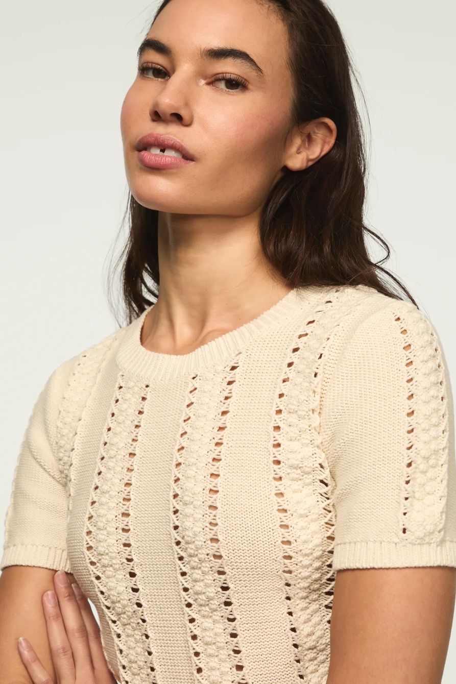 POINTELLE SWEATER TEE — Turtledove — image 2