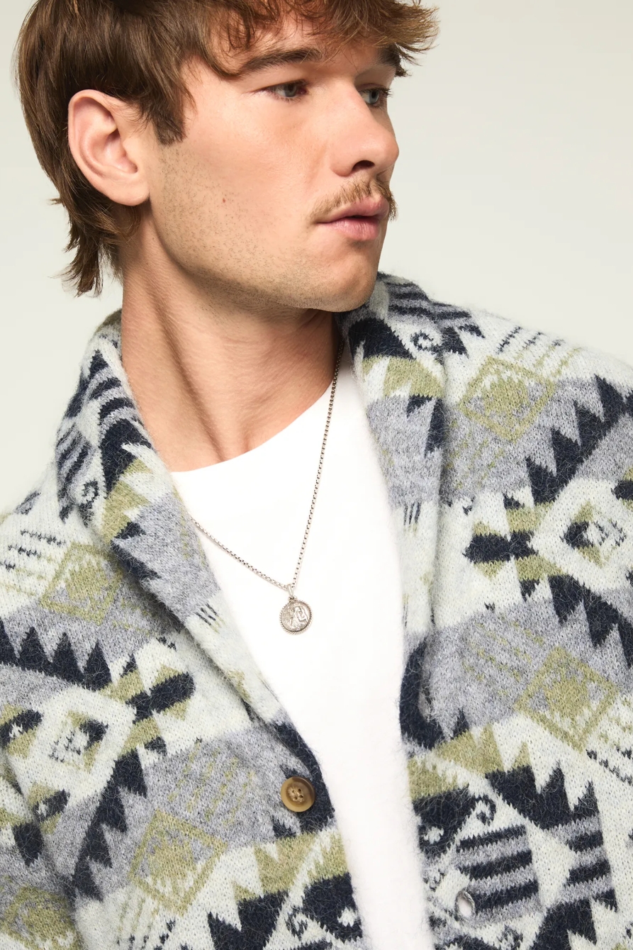 FAIR ISLE CARDIGAN — OATMEAL MULTI — image 2