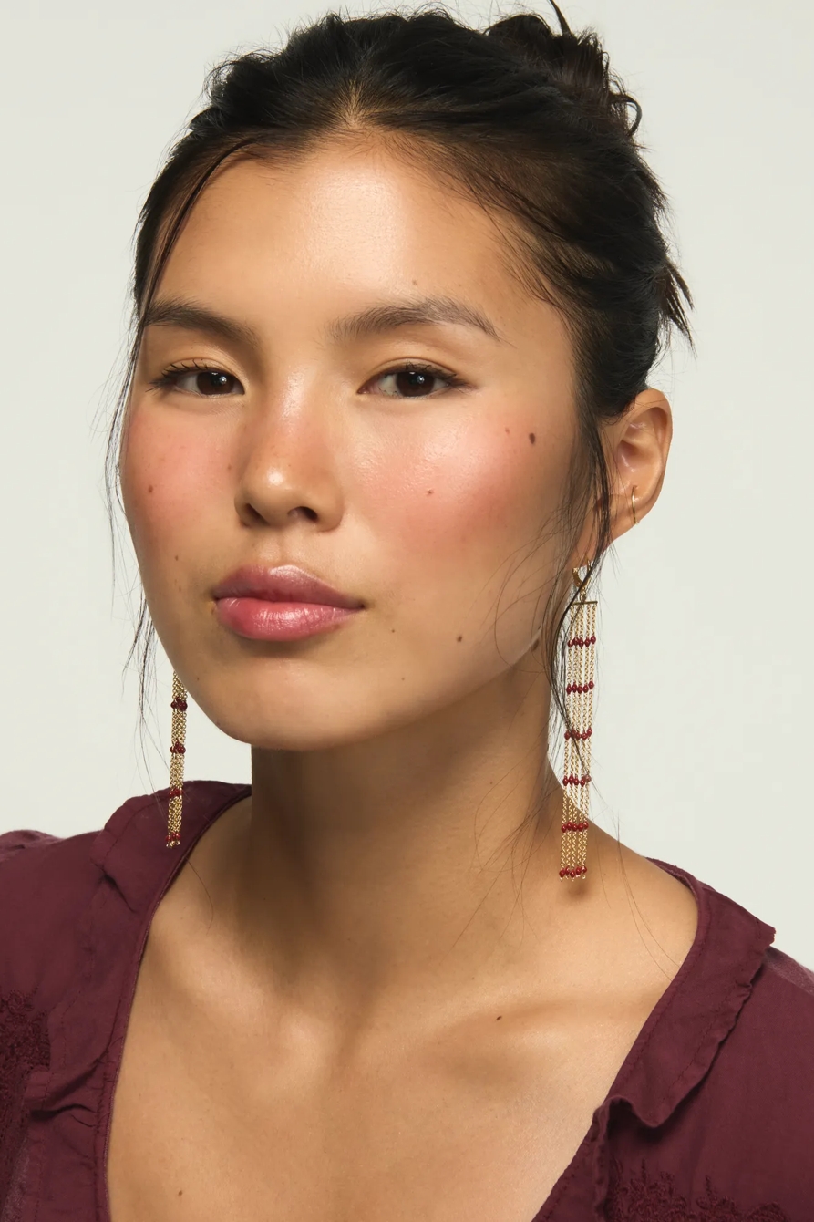 CHAIN DROP EARRINGS — GOLD — image 2