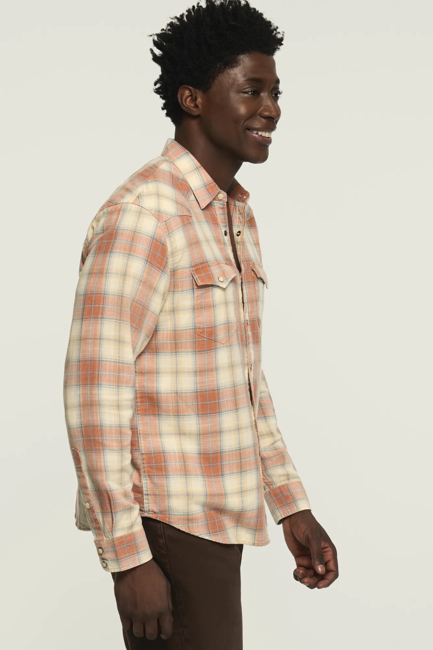ACID WASH TWILL MESA WESTERN SHIRT — CREAM MULTI — image 4