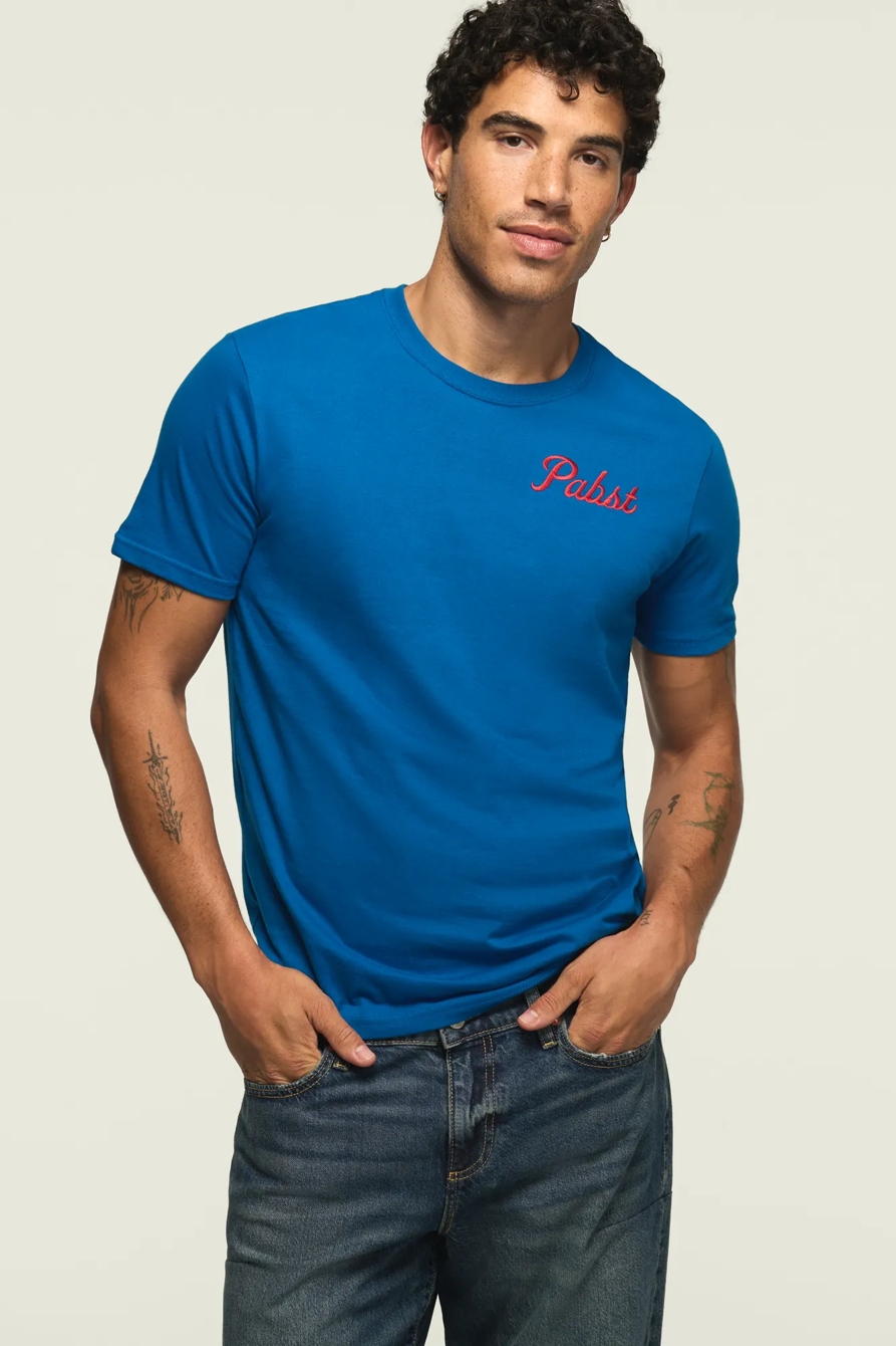 Pabst Emblem Tee — #458 BLUE — image 1