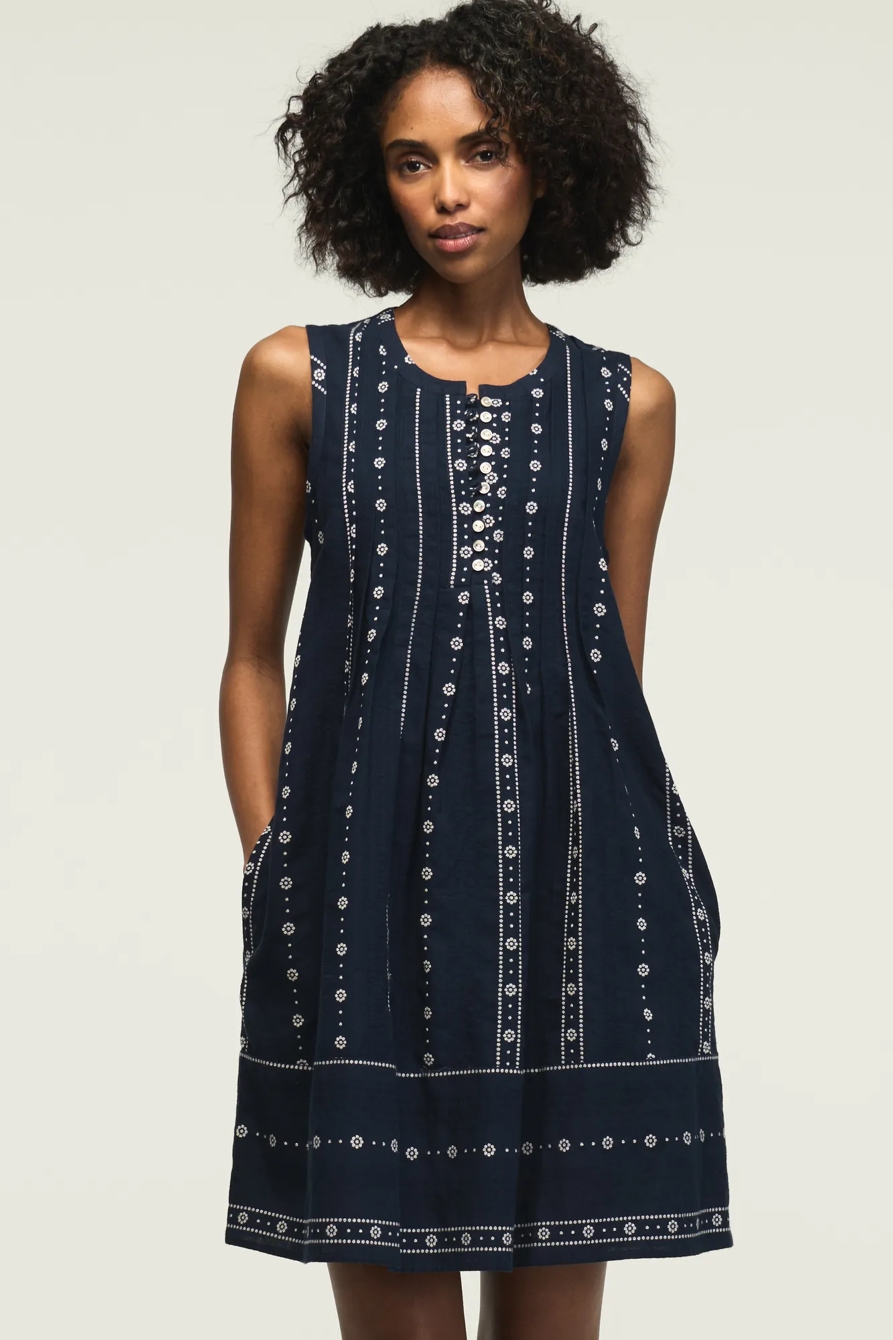 PINTUCK MINI DRESS — OMBRE BLUE — image 1