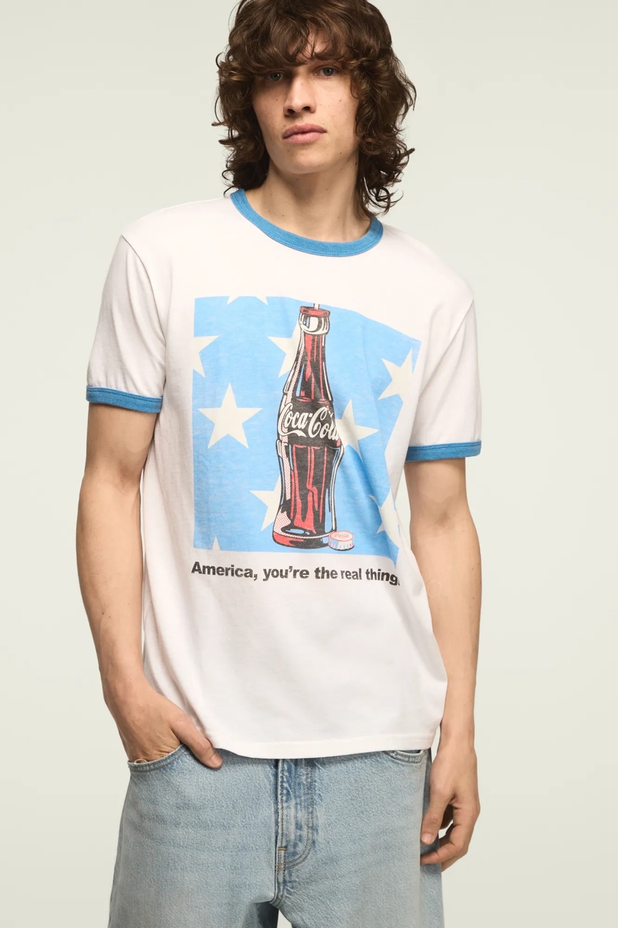 COCA-COLA BOTTLE RINGER TEE — BRIGHT WHITE — image 1