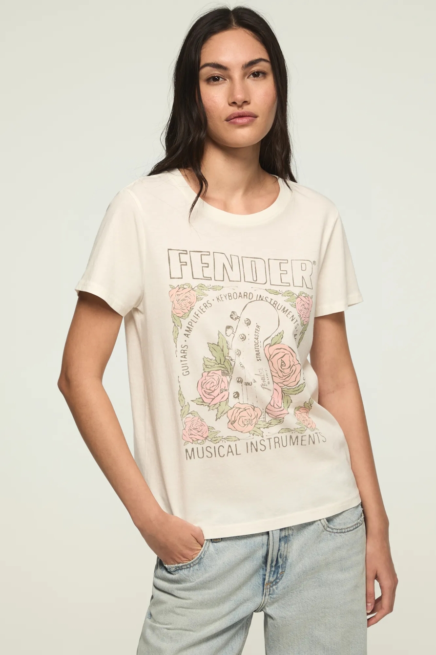FENDER FLORAL CLASSIC CREW — GARDENIA — image 1