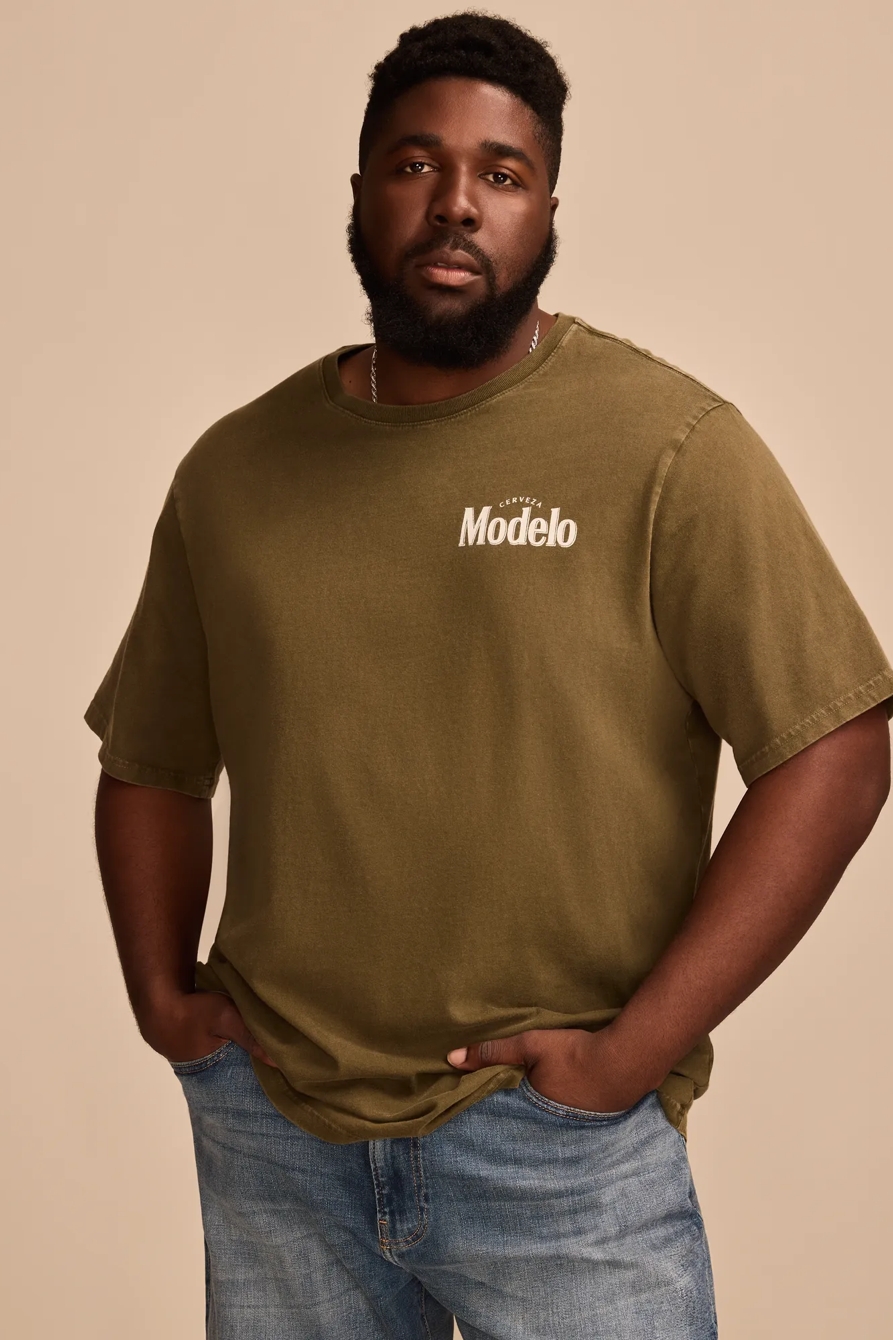BIG & TALL MODELO BOTTLE TEE — OLIVE NIGHT — image 3