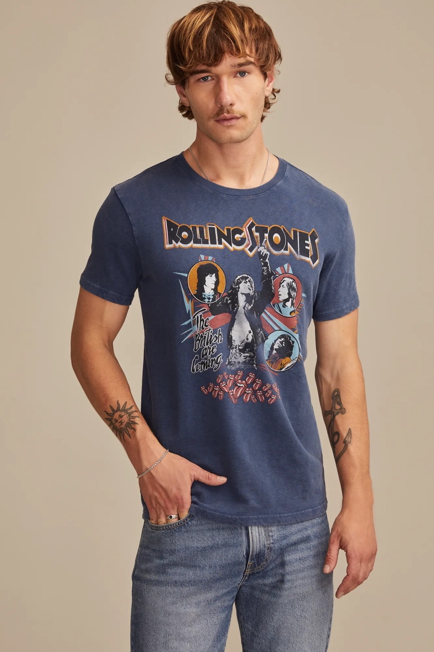 ROLLING STONES ARE COMING TEE — DARK DENIM — image 1