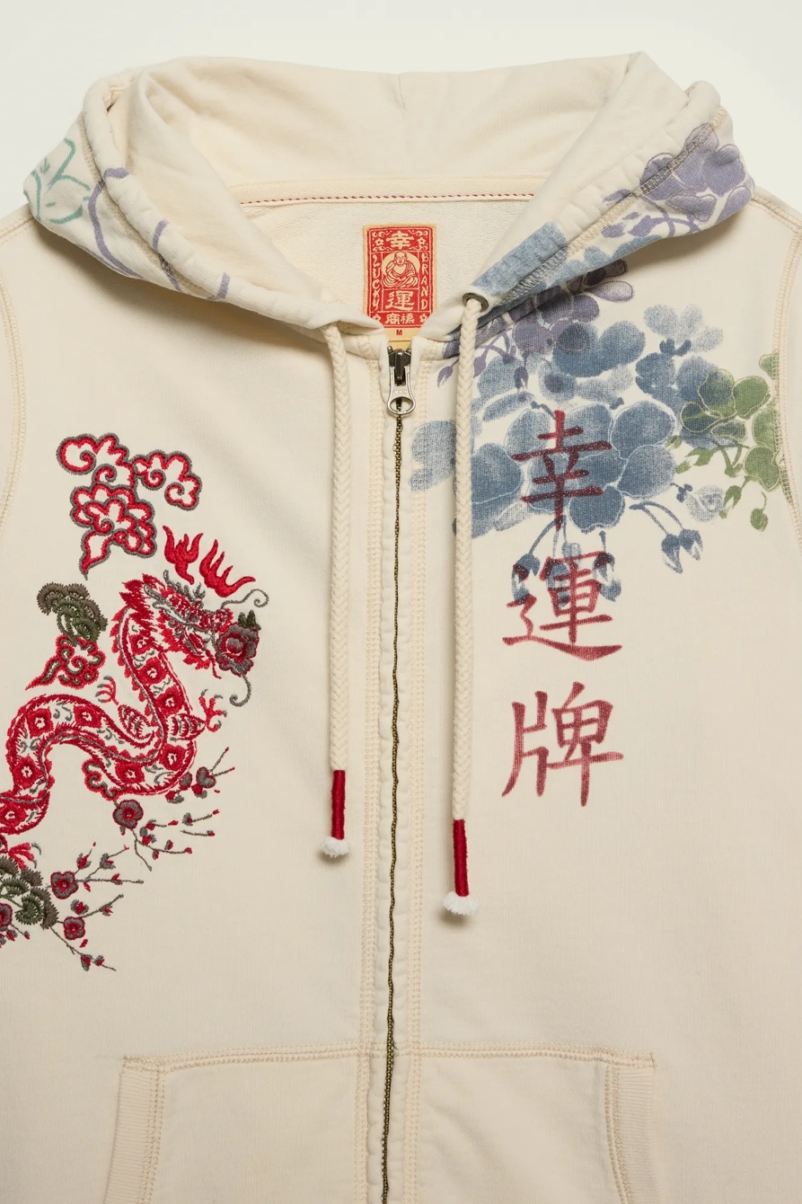 Lucky Brand Vintage Y2K Full Zip Hoodie — CREAM MULTI — image 2