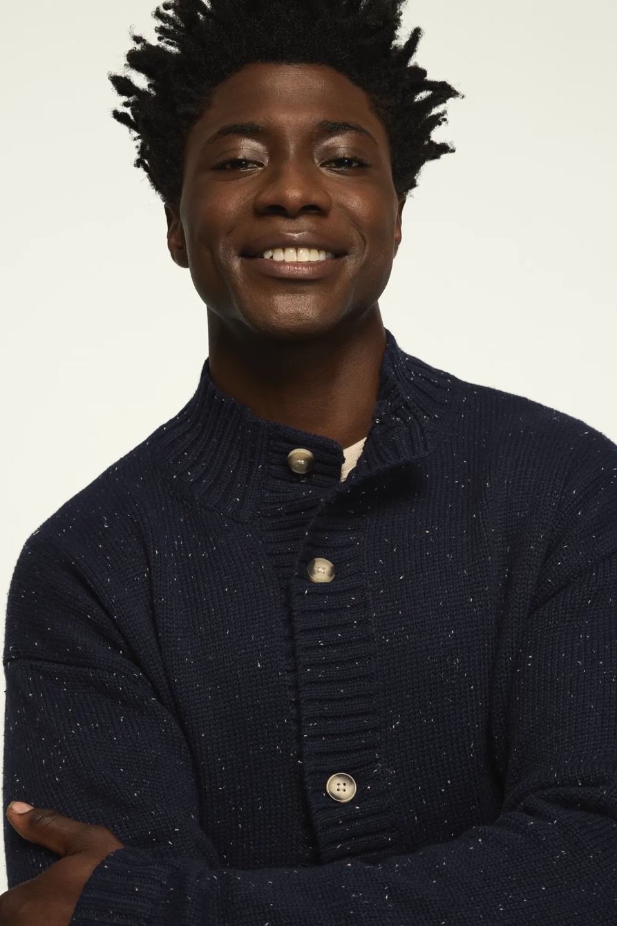 MOCK NECK BUTTON CARDIGAN — NAVAL ACADEMY — image 5