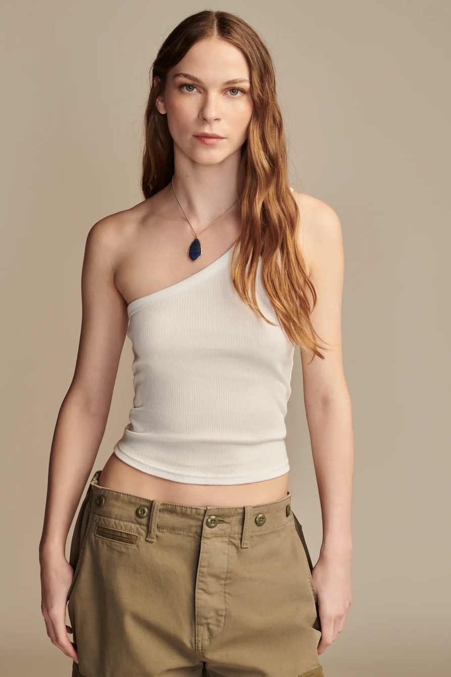 ONE SHOULDER TANK — BRIGHT WHITE — image 1