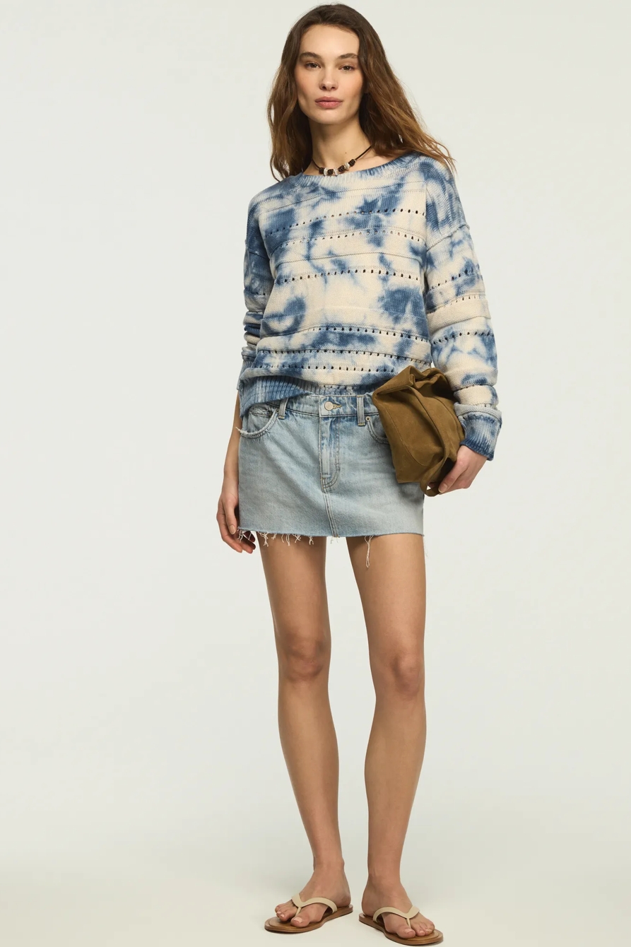 BEACHY TIE DYE PULLOVER SWEATER — TRUE NAVY — image 5