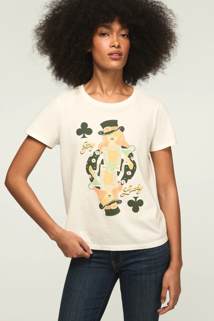 STAY LUCKY CARD CLASSIC CREW — GARDENIA — image 1