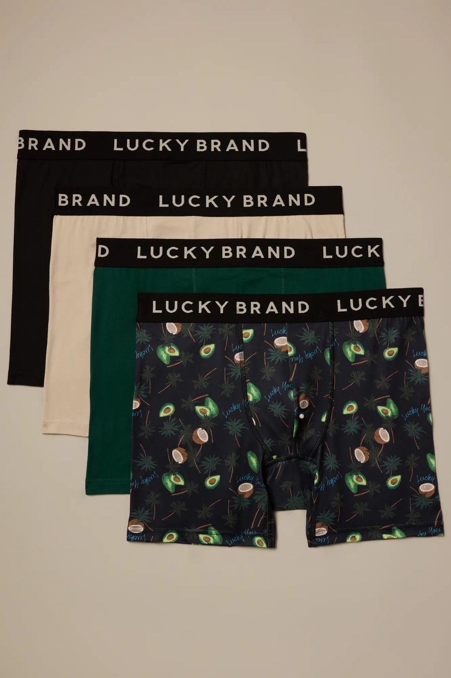 4 PACK ESSENTIAL SOFT BOXER BRIEFS — MULTI — image 1