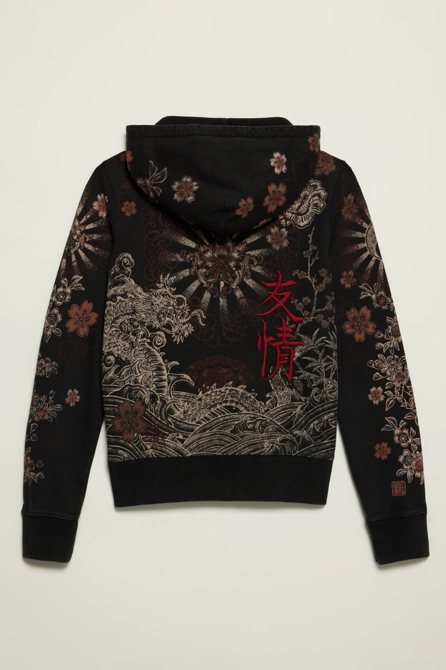 Lucky Brand Vintage Y2K Full Zip Hoodie — BLACK WASH — image 2
