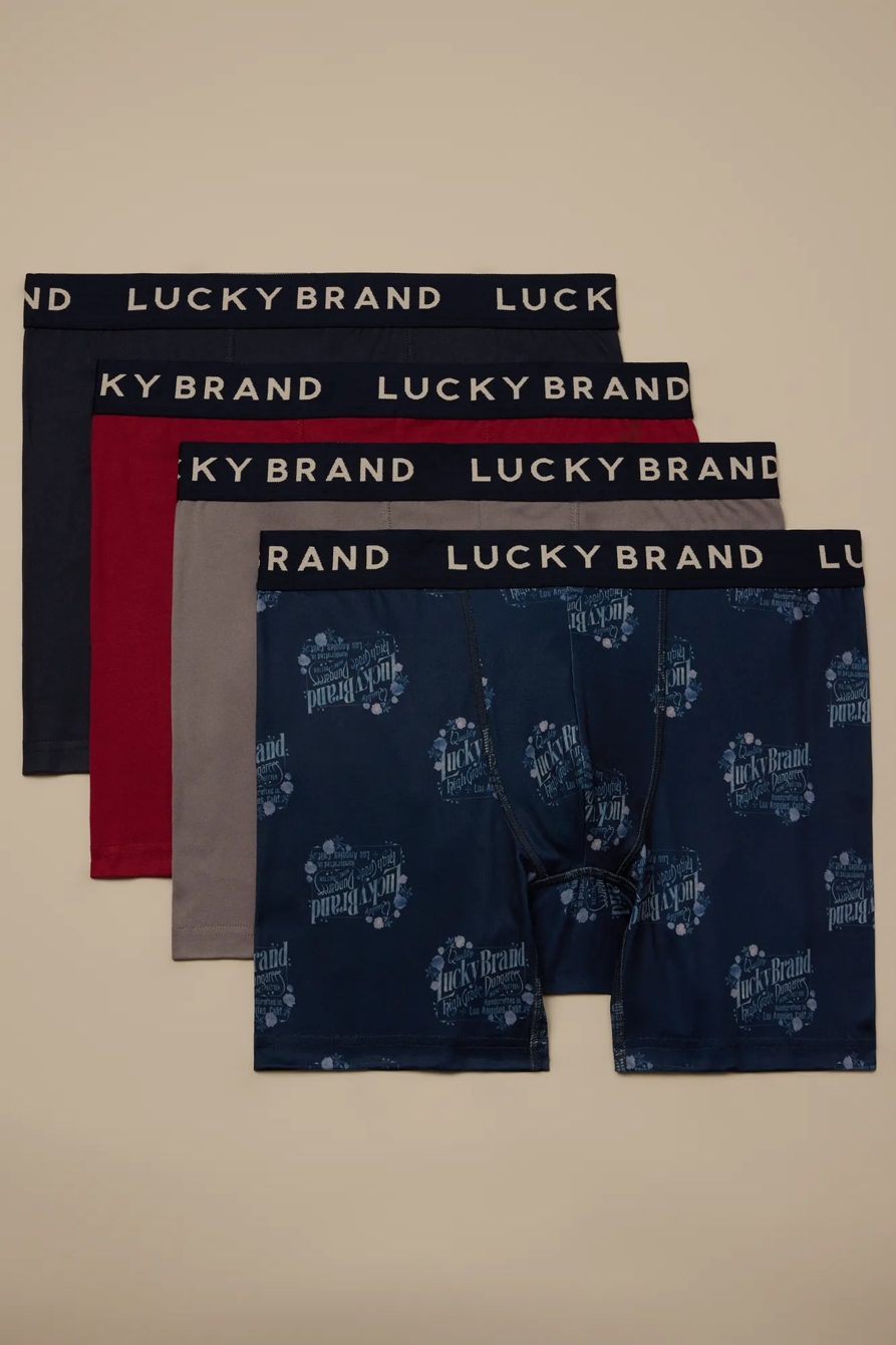 4 PACK ESSENTIAL SOFT BOXER BRIEFS — MULTI — image 1
