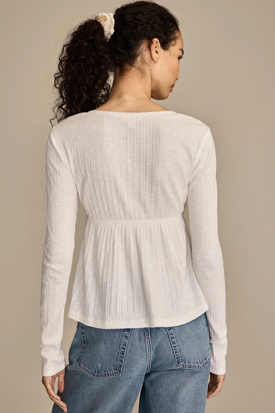 BABYDOLL HENLEY — BRIGHT WHITE — image 3