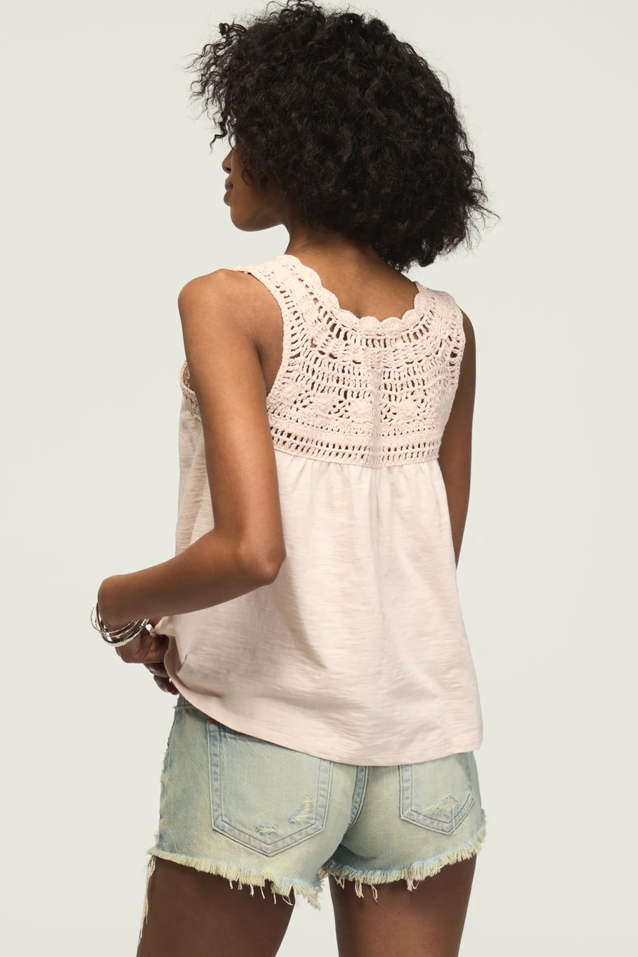 CROCHET TRIM SWING TANK — SILVER PEONY — image 3