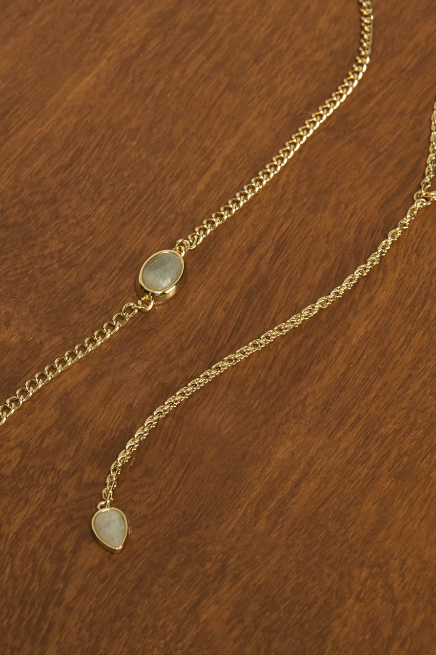 Gem Drop Necklace — GOLD — image 2