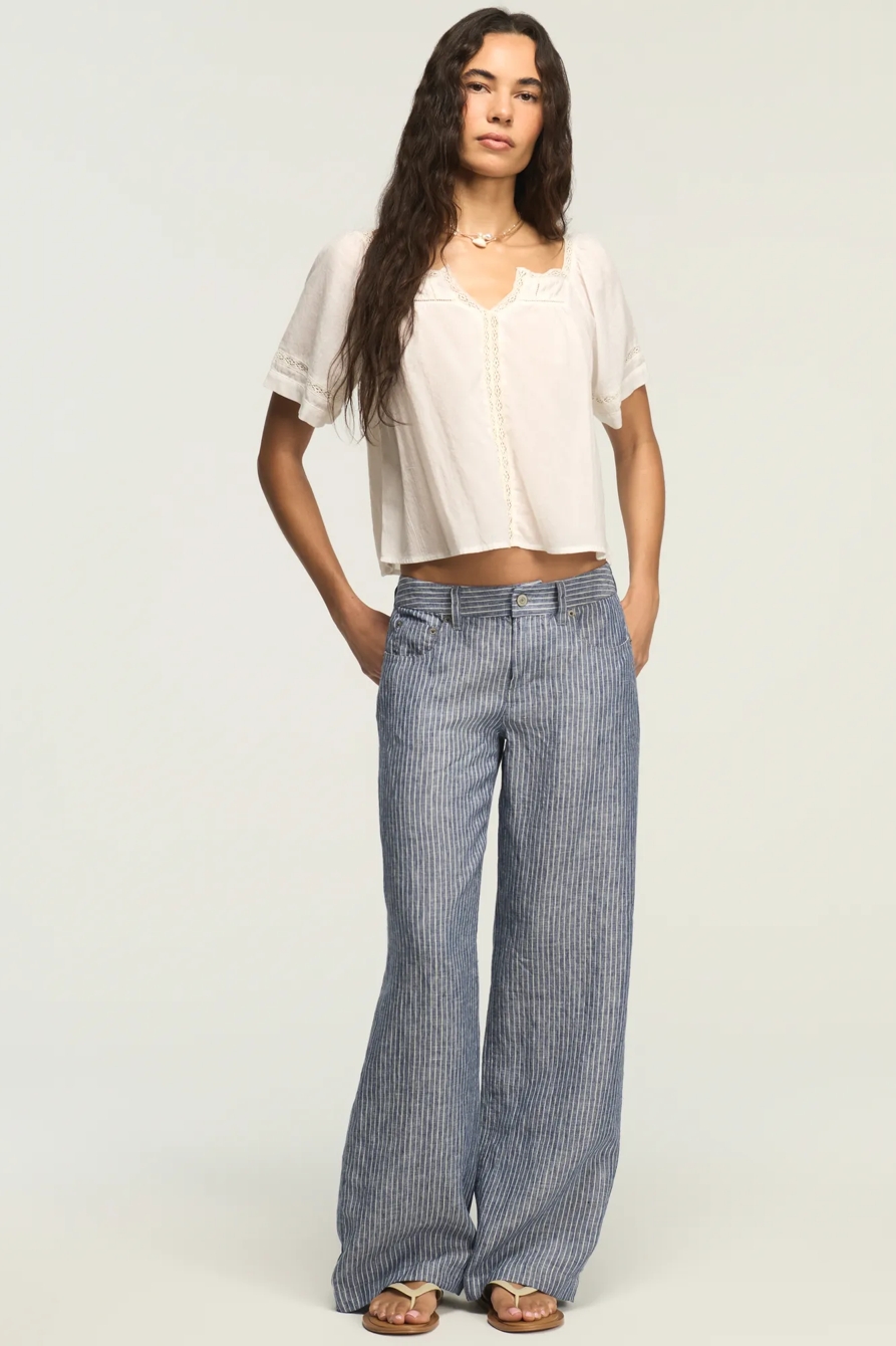LACE TIE BACK TOP — BRIGHT WHITE — image 6