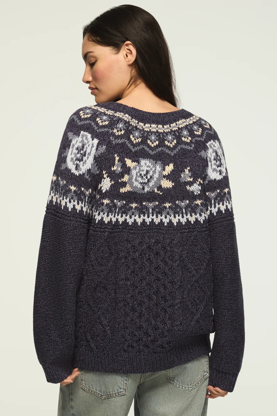Floral Fair Isle Crew Sweater — 460 — image 3
