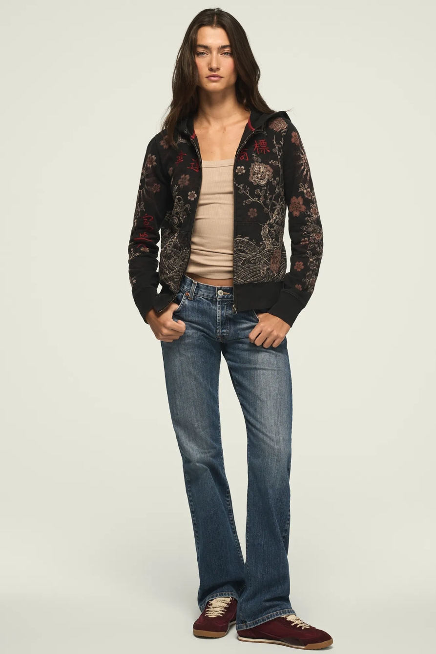 Lucky Brand Vintage Y2K Full Zip Hoodie — BLACK WASH — image 5