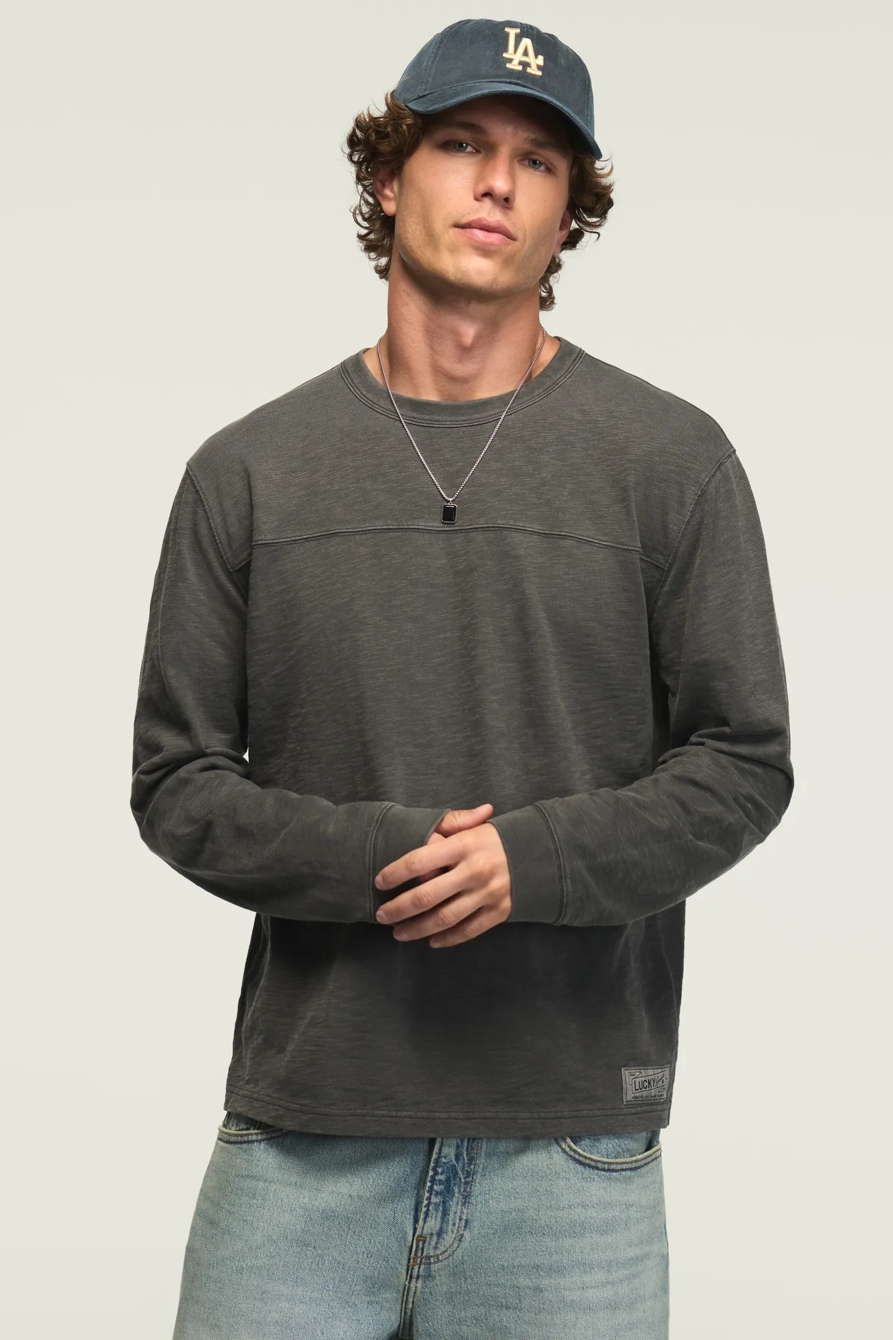 SLUB JERSEY FOOTBALL TEE — PHANTOM — image 1