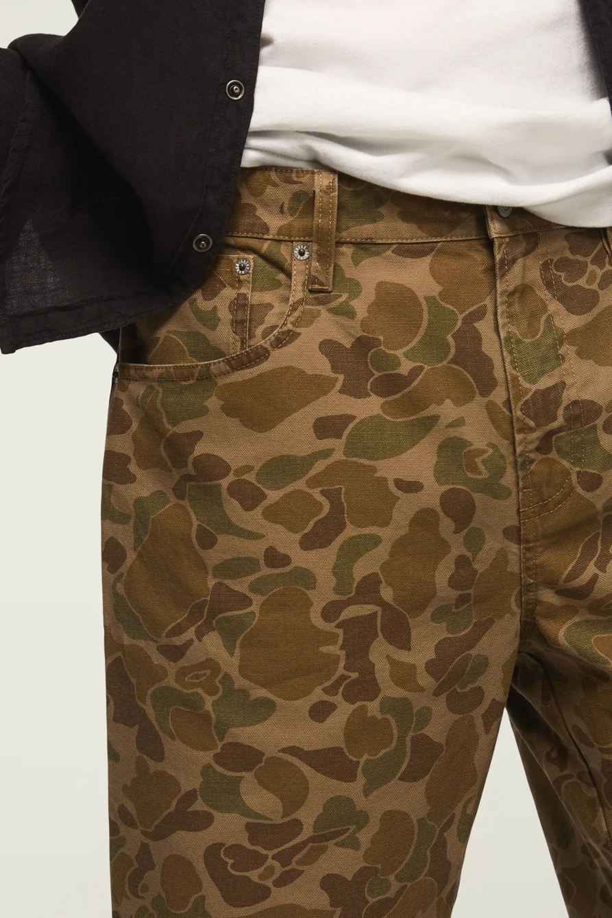 PRINTED CANVAS 5 POCKET SHORT — KHAKI MULTI — image 5