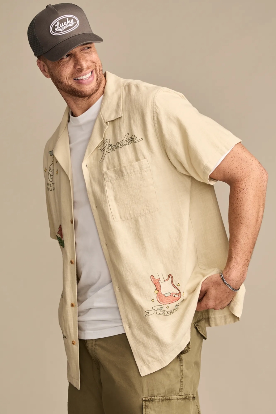 BIG & TALL FENDER CLUB SHORT SLEEVE SHIRT — TIDAL FOAM — image 4