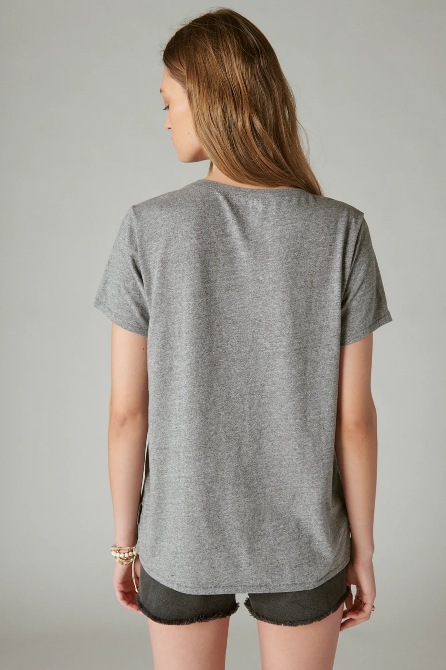 CLASSIC V-NECK — MEDIUM HEATHER GREY — image 3