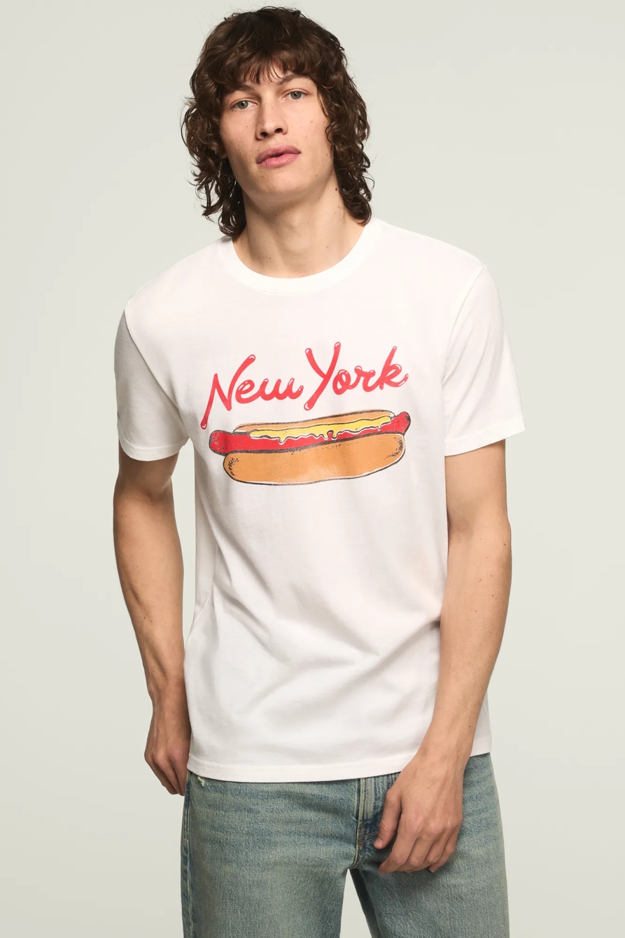 NEW YORK HOTDOG TEE — BRIGHT WHITE — image 1