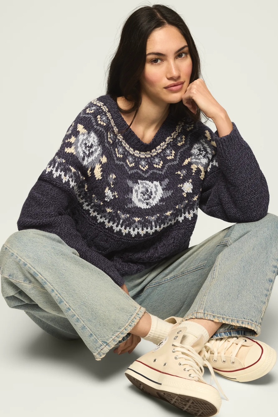 Floral Fair Isle Crew Sweater — 460 — image 6