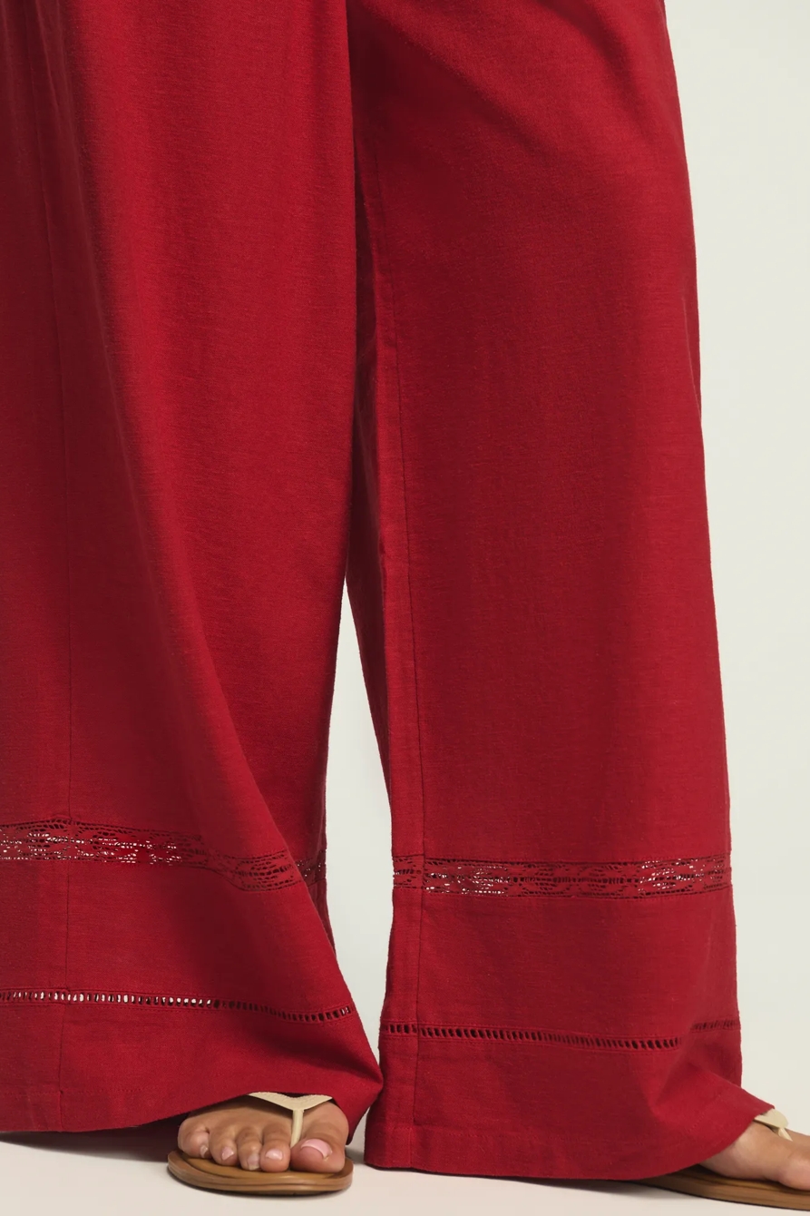 LINEN LACE TRIMMED PANT — EMBOLDENED — image 6