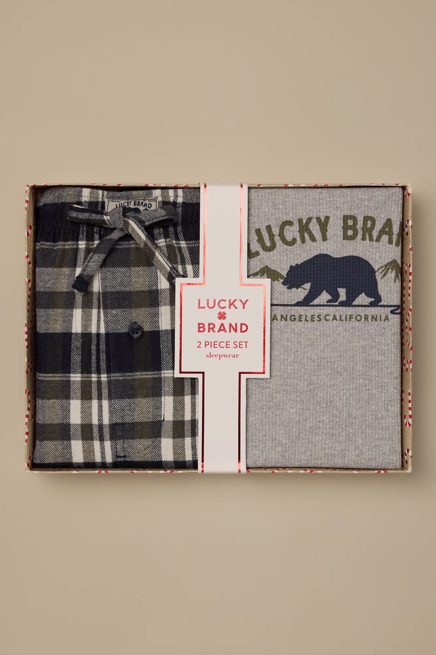 GIFT-L/S THERMAL & FLANNEL PANT — LIGHT GREY — image 1