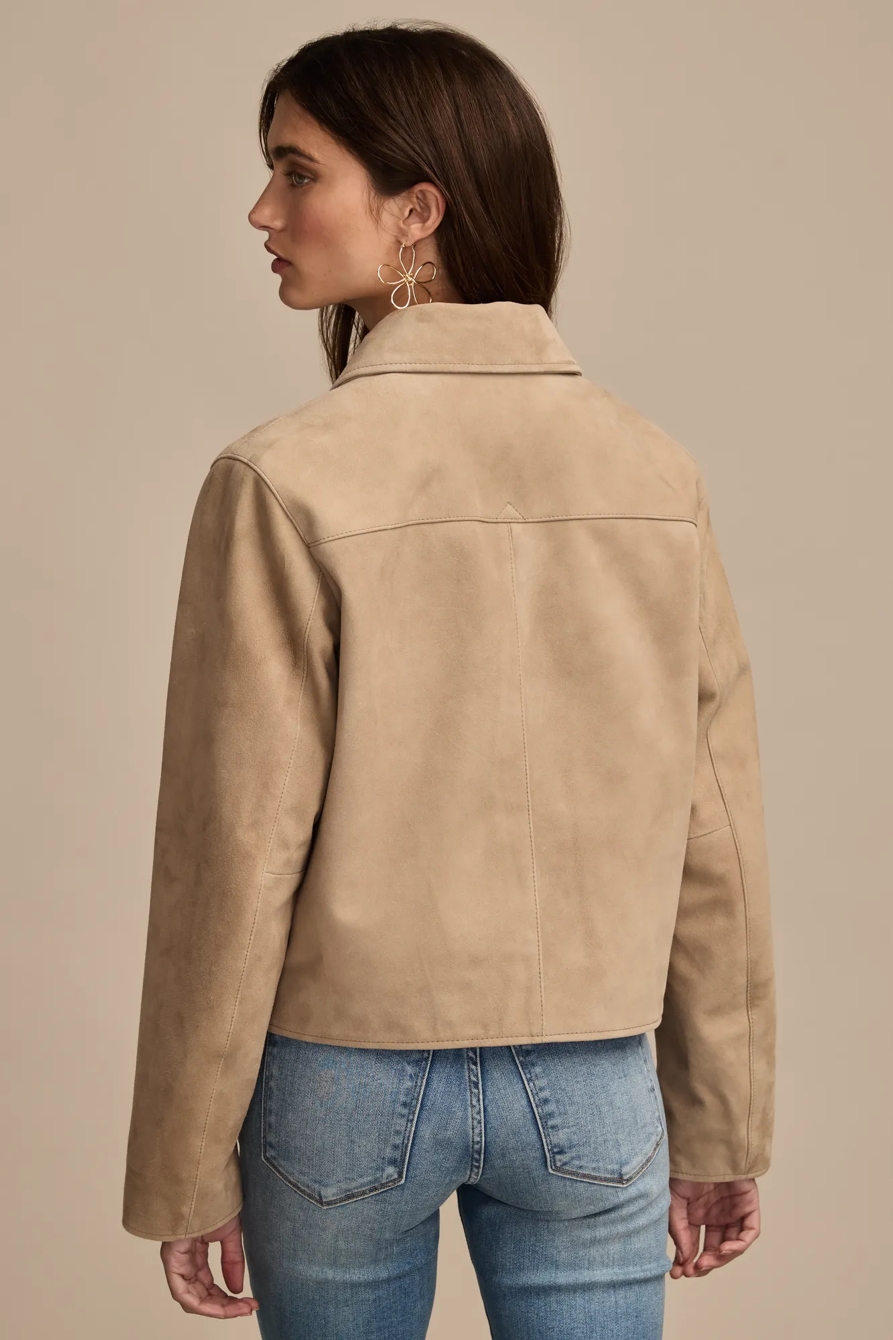 SUEDE LEATHER JACKET — DARK CREAM — image 5
