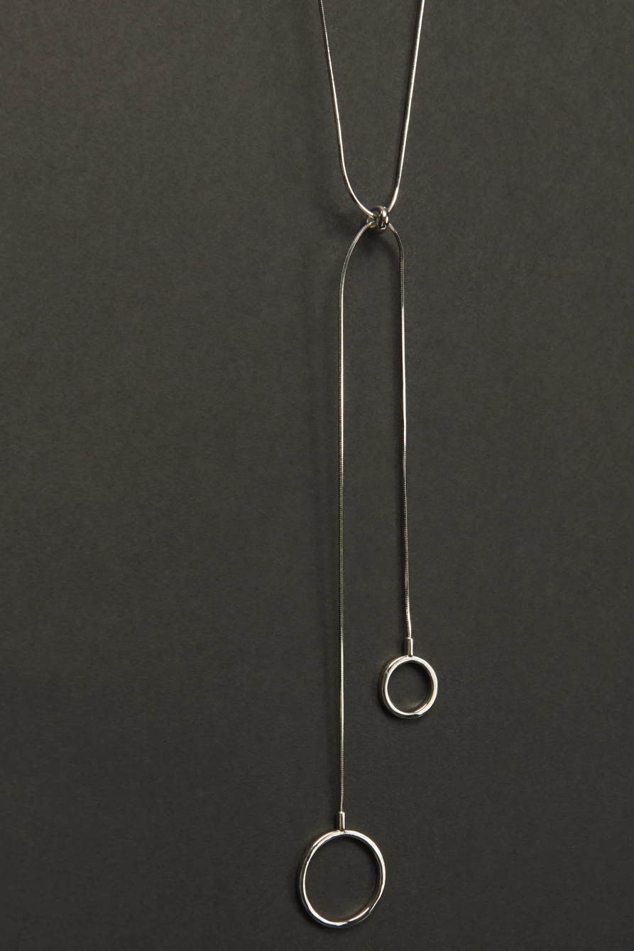Circle Chain Necklace — SILVER — image 2