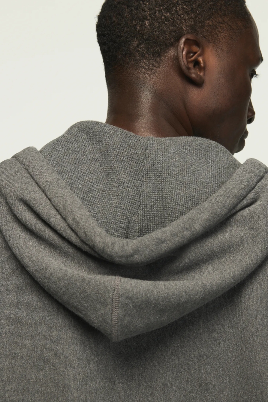 VINTAGE FULL ZIP HOODIE — CHARCOAL HEATHER GREY — image 4