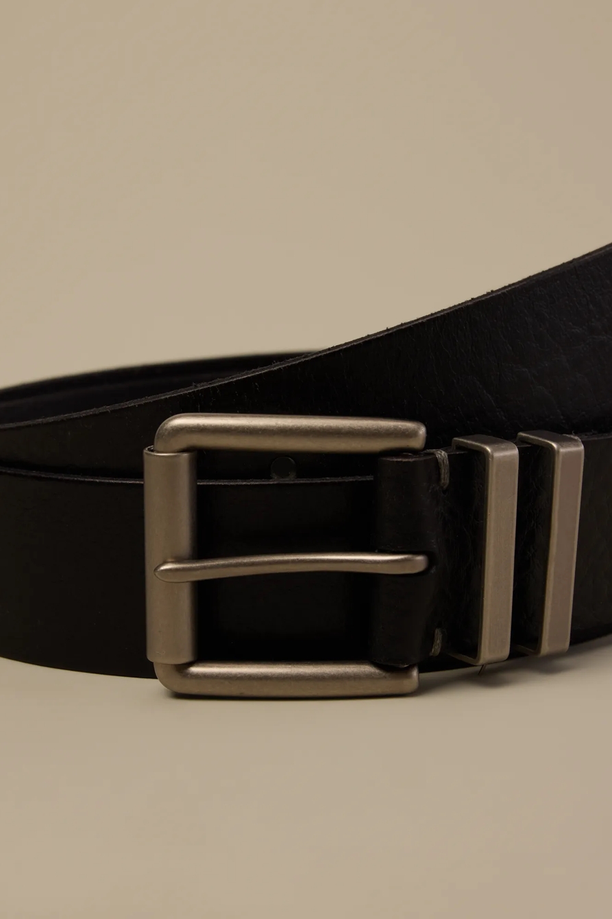 Double Metal Keeper Belt — BLACK — image 3