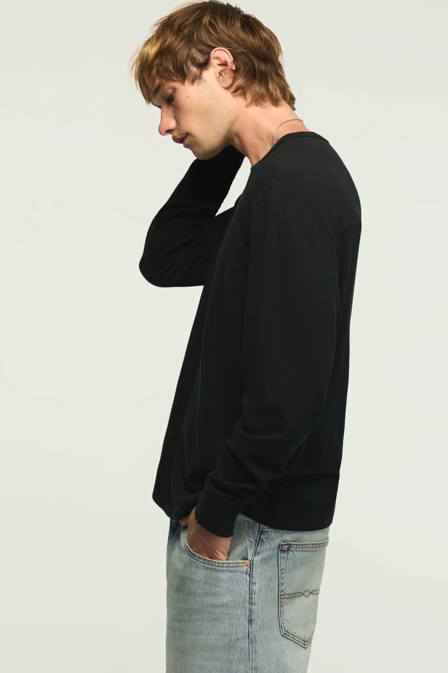 WEEKEND JERSEY LONG SLEEVE CREW NECK TEE — JET BLACK — image 4