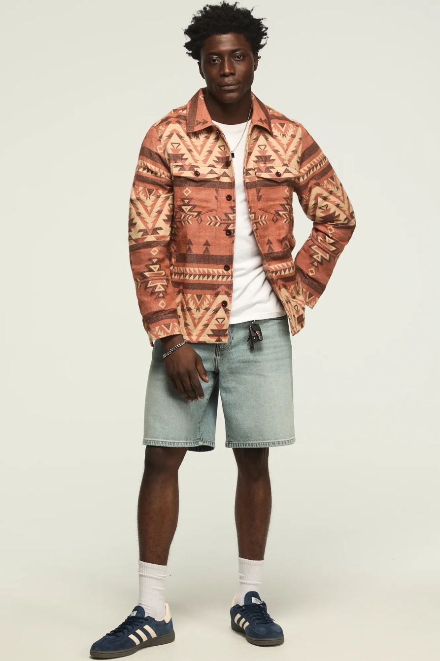 JACQUARD SHIRT JACKET — RED MULTI — image 6