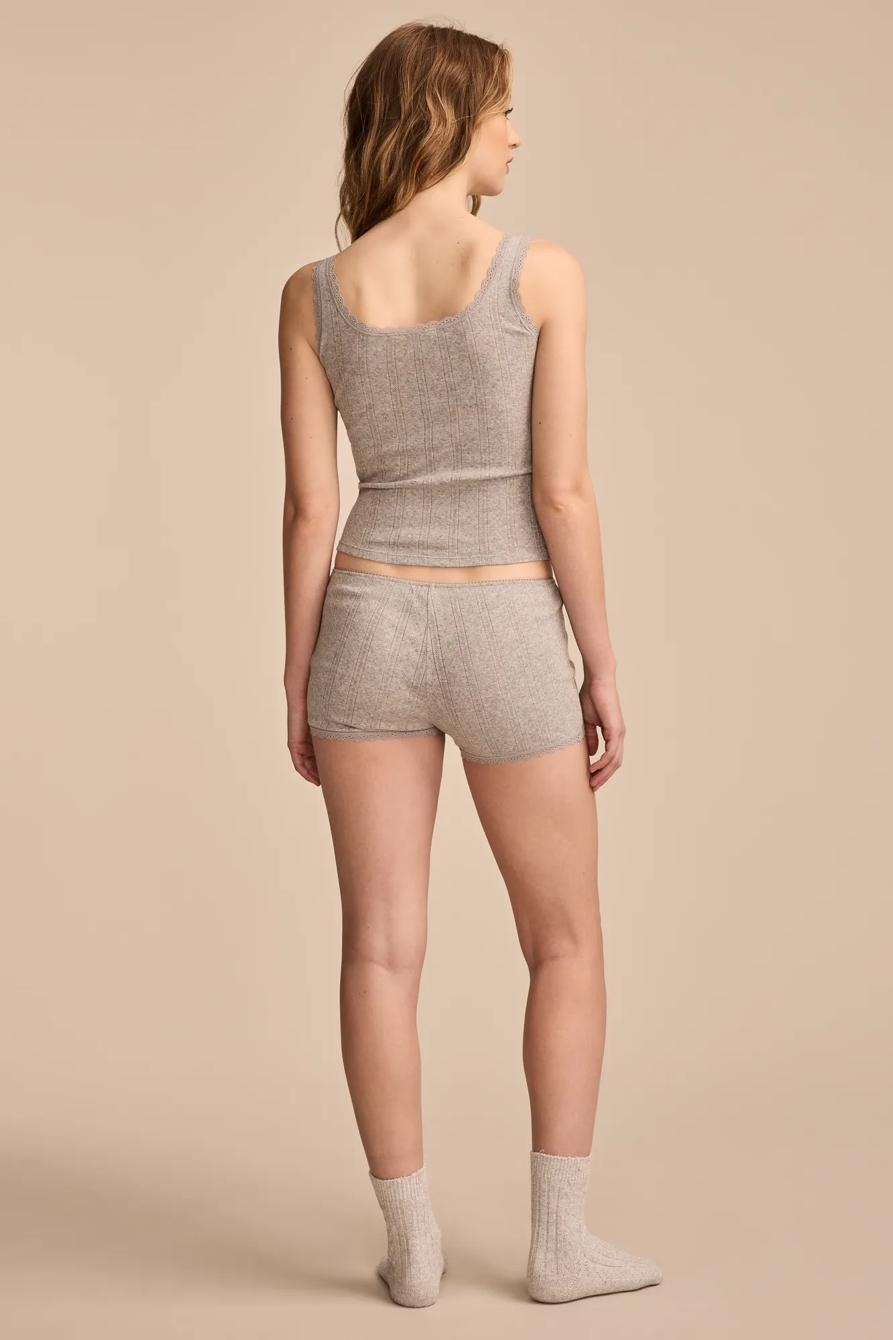 POINTELLE TANK AND SHORT SET — LIGHT GREY — image 3