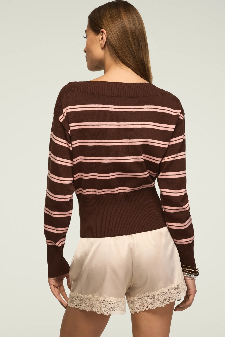 SLASH NECK SWEATER — CHICORY COFFEE — image 3