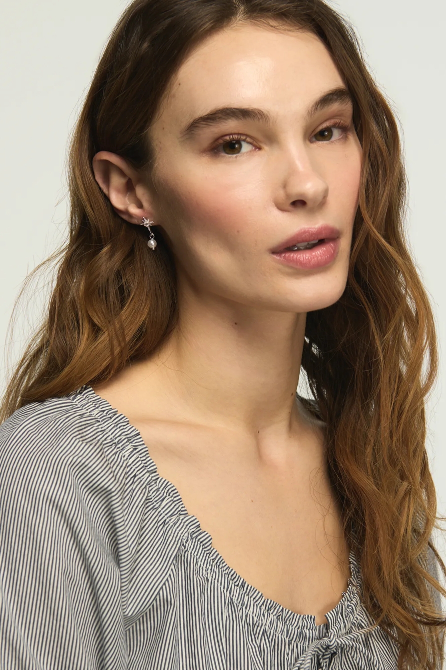 Celstial Stud and Drop Earrings — SILVER — image 1