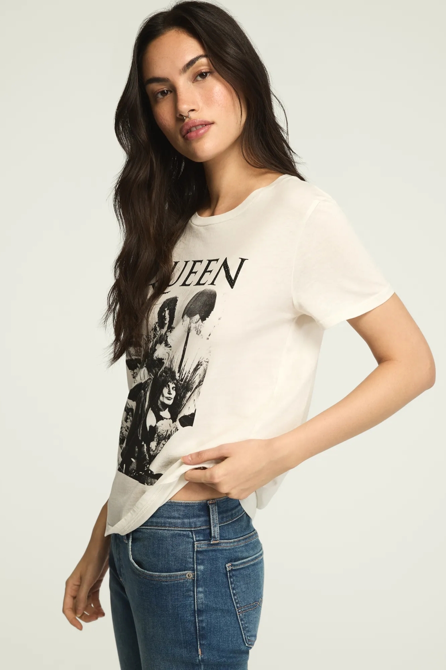 QUEEN STOOP EMBELLISHED CLASSIC CREW — BRIGHT WHITE — image 4