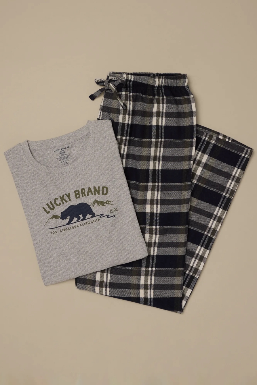 GIFT-L/S THERMAL & FLANNEL PANT — LIGHT GREY — image 2