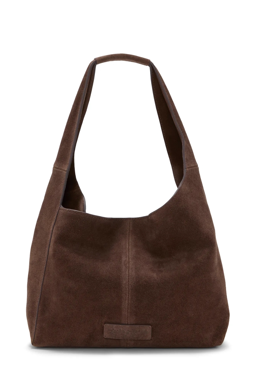 CLEM MINI SUEDE HOBO BAG — DARK BROWN — image 2
