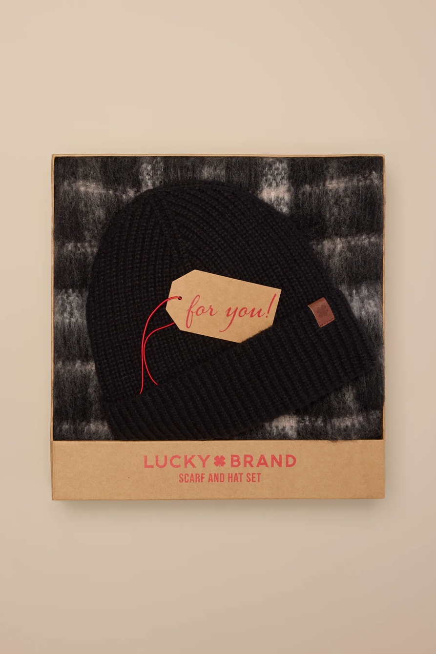 SCARF AND HAT BOX SET — FEATHER — image 1