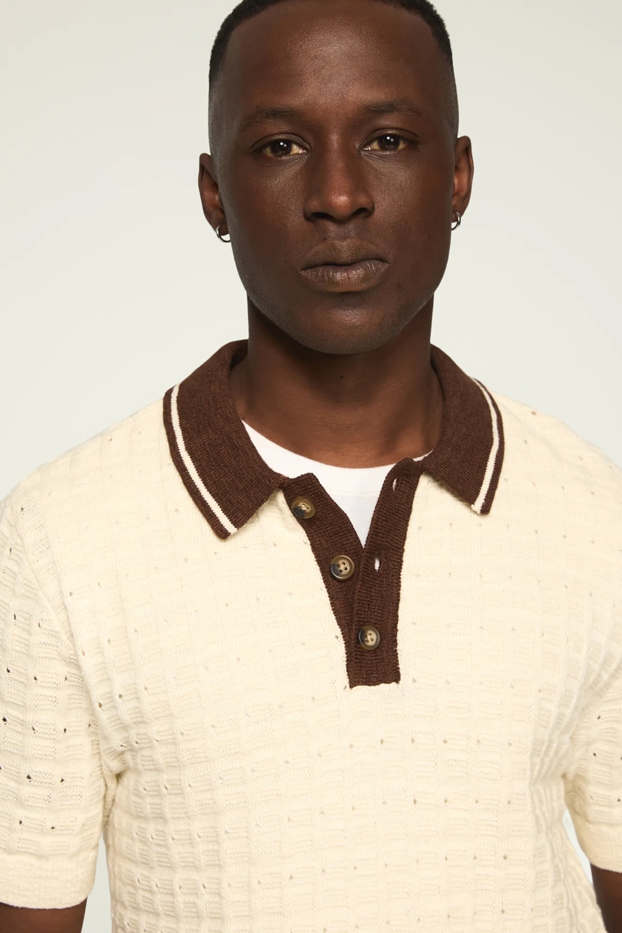 CONTRAST TIP POLO — WHITECAP GRAY — image 2