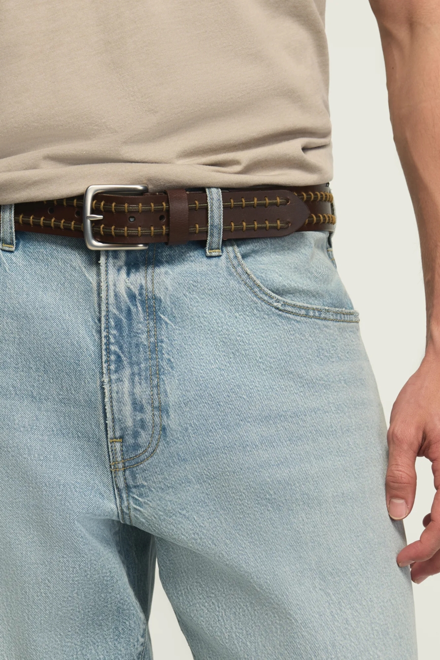 EMBOSSED BELT — BROWN — image 4
