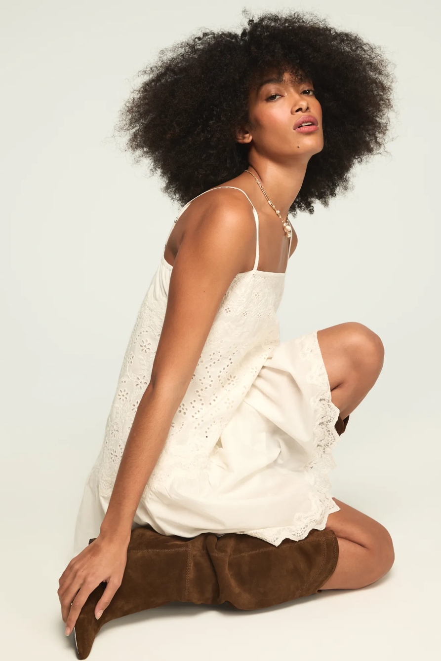 FESTIVAL LACE MINI DRESS — CREAM — image 2