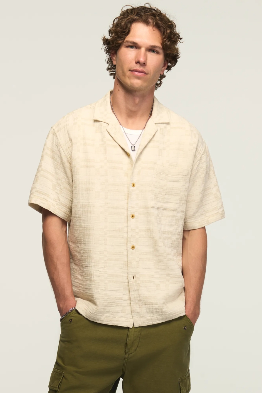 UNTUCKED CAMP COLLAR SHIRT — #130 NATURAL — image 1