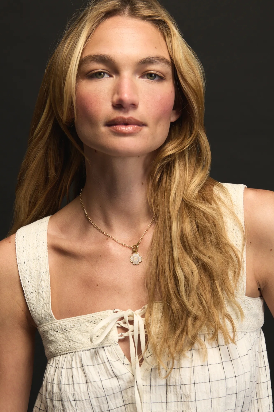 Clover Cross Toggle Necklace — GOLD — image 2